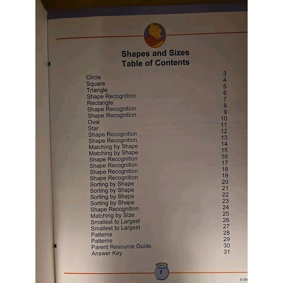 Disney Shapes And Sizes Activity Book 2017 Winnie The Pooh Children's Education - Picture 7 of 8